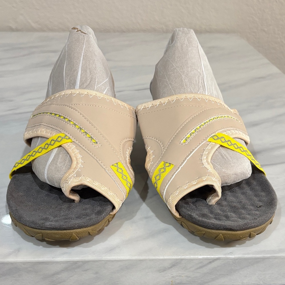 Stylish Beige and Yellow Women's Sandals